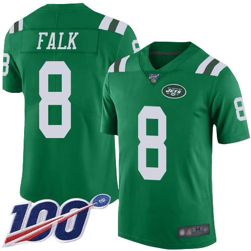 New York Jets Limited Green Men Luke Falk Jersey NFL Football #8 100th Season Rush Vapor Untouchable